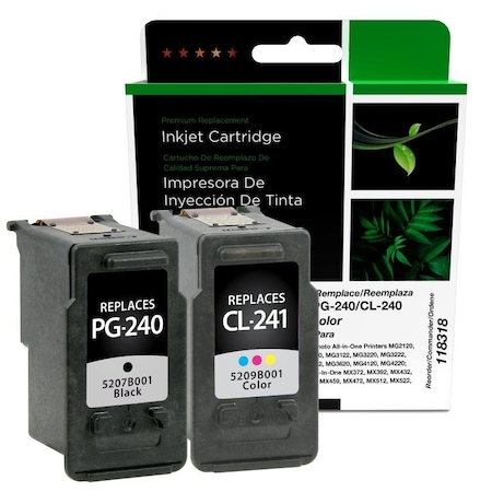 Cig Clover Imaging Remanufactured Black, Color Ink Cartridges for Canon PG-240/CL-241 118318